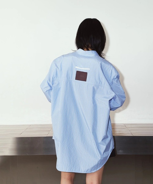 CONZ(コンズ)の「label over shirt(unisex)(シャツ/ブラウス・レディース・ブラック/ブルー・FREE)」の16枚目の写真