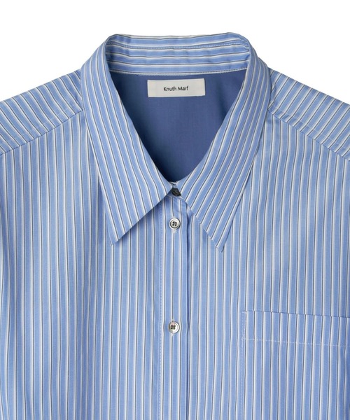 CONZ(コンズ)の「label over shirt(unisex)(シャツ/ブラウス・レディース・ブラック/ブルー・FREE)」の3枚目の写真