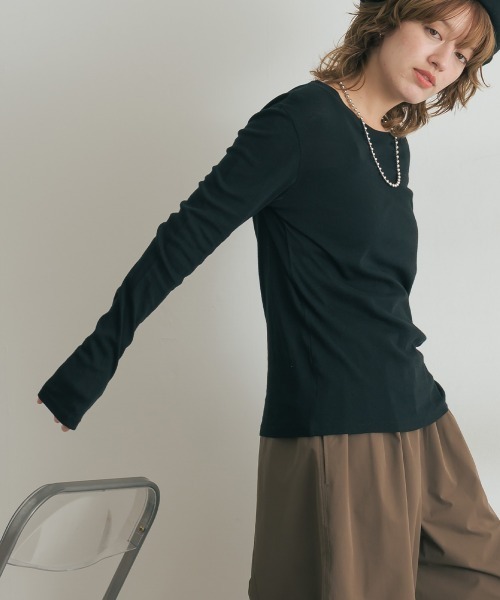 OMNES（オムネス）の「シアーコットンプルオーバー（Tシャツ/カットソー・レディース・ライトグレー/ブラック/チャコールグレー/ホワイト/イエロー・FREE）」の12枚目の写真