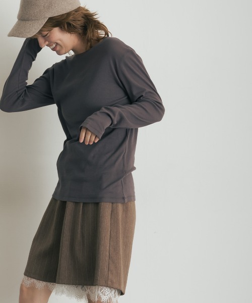 OMNES（オムネス）の「シアーコットンプルオーバー（Tシャツ/カットソー・レディース・ライトグレー/ブラック/チャコールグレー/ホワイト/イエロー・FREE）」の16枚目の写真