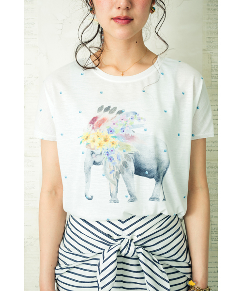 DOLLUPOOPS（ドールアップウップス）の「<Doll up oops> 製品プリント　Tシャツ（Tシャツ/カットソー・レディース・ホワイト系その他/ホワイト系その他2・38）」の9枚目の写真