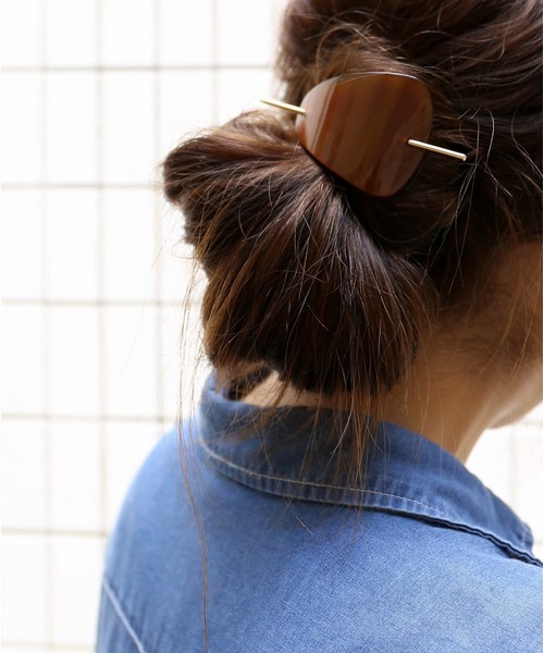 rapiecage（ラピエサージュ）の「プレート水牛 マジェステ（バレッタ/ヘアクリップ・レディース・ブラウン/ダークブラウン・FREE）」の6枚目の写真