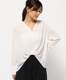 mysty woman | ジョーゼット×ドッキングスキッパーシャツ(シャツ/ブラウス)