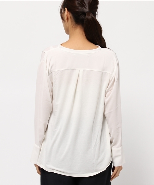 mysty woman（ミスティウーマン）の「ジョーゼット×ドッキングスキッパーシャツ（シャツ/ブラウス・レディース・ブラック/ブル－グレ－/ブラウン/オフホワイト・FREE）」の11枚目の写真