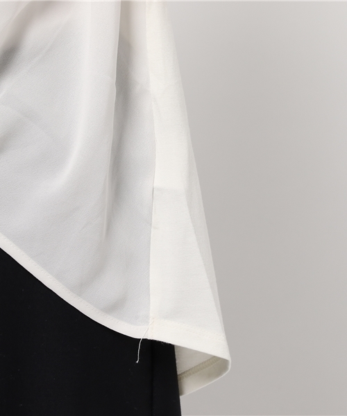 mysty woman（ミスティウーマン）の「ジョーゼット×ドッキングスキッパーシャツ（シャツ/ブラウス・レディース・ブラック/ブル－グレ－/ブラウン/オフホワイト・FREE）」の14枚目の写真