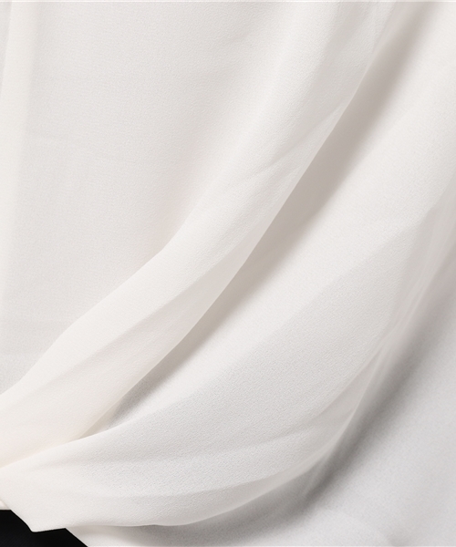 mysty woman（ミスティウーマン）の「ジョーゼット×ドッキングスキッパーシャツ（シャツ/ブラウス・レディース・ブラック/ブル－グレ－/ブラウン/オフホワイト・FREE）」の15枚目の写真