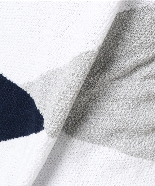 MIND BLOW（マインドブロウ）の「ハイゲージ鹿の子編みパネル切り替えニットTシャツ（ニット/セーター・メンズ・ホワイト/ネイビー/ブラック・M/L）」の8枚目の写真