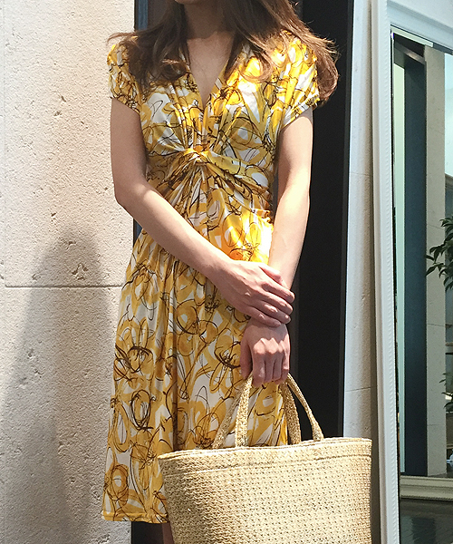 Desert Rose デザートローズ の 17sf Fifilles Paris マルチ柄ドレープデザインワンピース ワンピース Wear