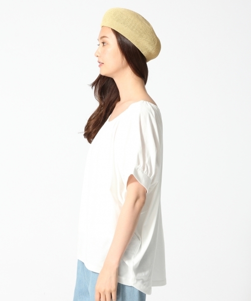 GLOBAL WORK（グローバルワーク）の「【吸水速乾】2WAYオフショルカット半袖/745871（Tシャツ/カットソー・レディース・カーキ/ブラック/ホワイト/ブラウン・MEDIUM/LARGE）」の5枚目の写真