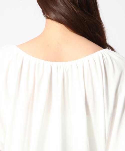 GLOBAL WORK（グローバルワーク）の「【吸水速乾】2WAYオフショルカット半袖/745871（Tシャツ/カットソー・レディース・カーキ/ブラック/ホワイト/ブラウン・MEDIUM/LARGE）」の10枚目の写真