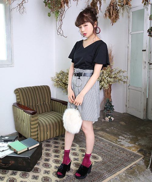 one after another NICE CLAUP（ワンアフターアナザーナイスクラップ）の「フレアスリーブTシャツ（Tシャツ/カットソー・レディース・ピンク/キャメル/ボルドー/アイボリー/ブラック・FREE）」の22枚目の写真