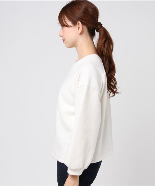 earth music&ecology（アースミュージックアンドエコロジー）の「サカリバ起毛Vネックプルオーバー（Tシャツ/カットソー・レディース・ライトグレー/ネイビー/アイボリー/ミント・FREE）」の9枚目の写真