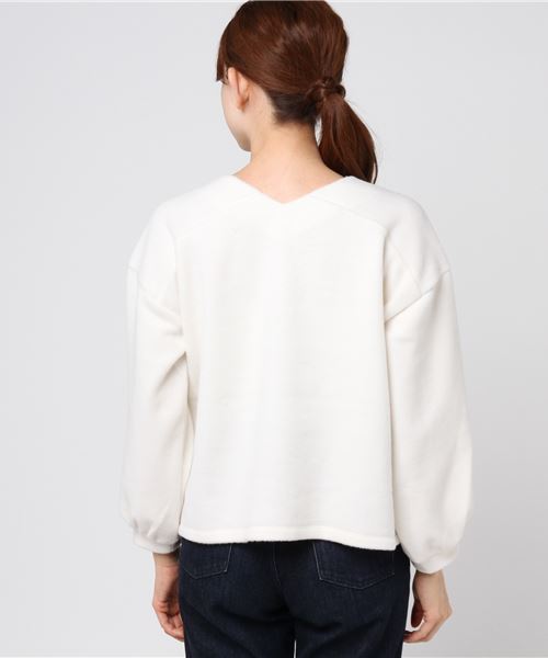 earth music&ecology（アースミュージックアンドエコロジー）の「サカリバ起毛Vネックプルオーバー（Tシャツ/カットソー・レディース・ライトグレー/ネイビー/アイボリー/ミント・FREE）」の8枚目の写真