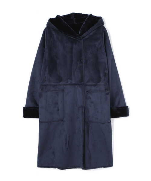 N.（N. Natural Beauty Basic）（エヌエヌナチュラルビューティーベーシック）の「フェイクムートンコート（ブルゾン・レディース・ベージュ/ネイビー・MEDIUM）」の21枚目の写真