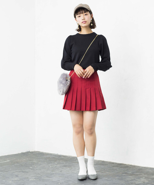 WEGO（ウィゴー）の「WEGO/プリーツミニスカート（スカート・レディース・ホワイト/ブラック/レッド/ネイビー/ライトパープル・SMALL/MEDIUM）」の11枚目の写真