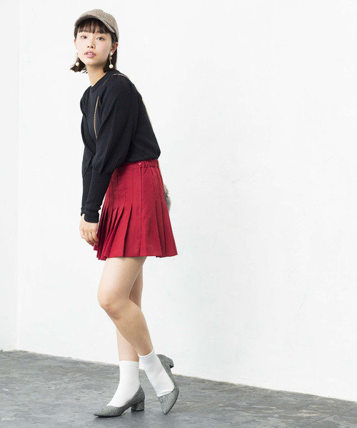 WEGO（ウィゴー）の「WEGO/プリーツミニスカート（スカート・レディース・ホワイト/ブラック/レッド/ネイビー/ライトパープル・SMALL/MEDIUM）」の13枚目の写真