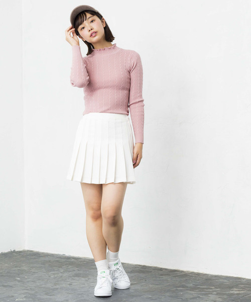 WEGO（ウィゴー）の「WEGO/プリーツミニスカート（スカート・レディース・ホワイト/ブラック/レッド/ネイビー/ライトパープル・SMALL/MEDIUM）」の16枚目の写真