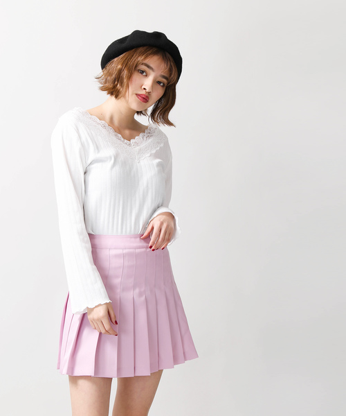 WEGO（ウィゴー）の「WEGO/プリーツミニスカート（スカート・レディース・ホワイト/ブラック/レッド/ネイビー/ライトパープル・SMALL/MEDIUM）」の22枚目の写真