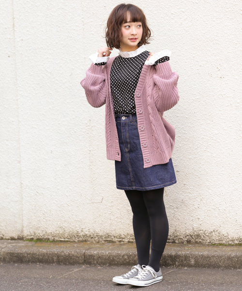 セール】ざっくり編みケーブルVカーディガン【ZOZOTOWN限定アイテム