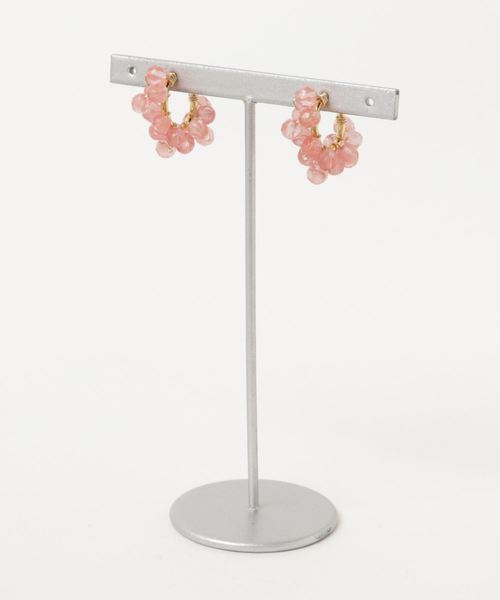 TONE SELECT GOODS(トーンセレクトグッズ)の「【marinaJEWELRY】Cherry Quartz wrapped hoop earring(イヤリング・レディース・ピンク・FREE)」の4枚目の写真