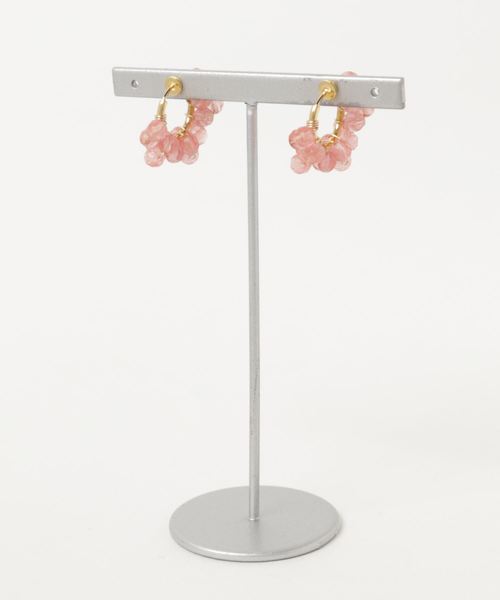 TONE SELECT GOODS(トーンセレクトグッズ)の「【marinaJEWELRY】Cherry Quartz wrapped hoop earring(イヤリング・レディース・ピンク・FREE)」の2枚目の写真