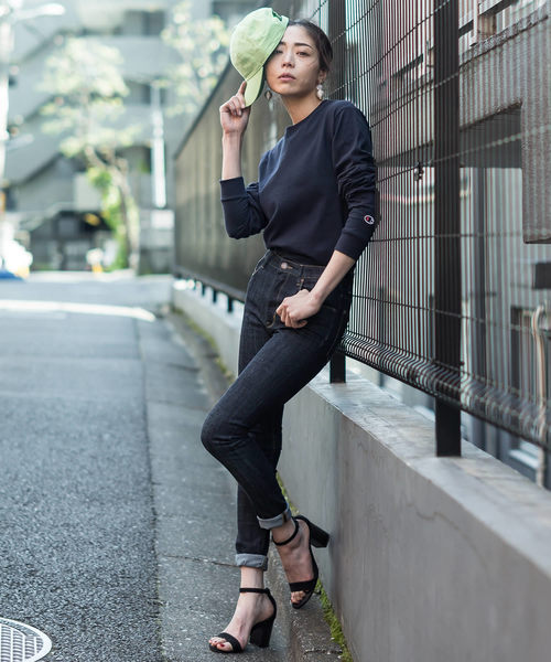 Champion Champion Authentic T Shirts レディース チャンピオン ビッグシルエット 無地 ロンt 長袖tシャツ Wear