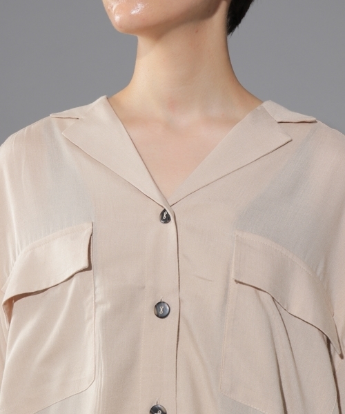 PAGEBOY(ページボーイ)の「オープンカラーシャツ(シャツ/ブラウス・レディース・ブラック/テラコッタ/ベージュ/カーキ・FREE)」の16枚目の写真