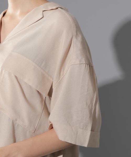 PAGEBOY(ページボーイ)の「オープンカラーシャツ(シャツ/ブラウス・レディース・ブラック/テラコッタ/ベージュ/カーキ・FREE)」の18枚目の写真