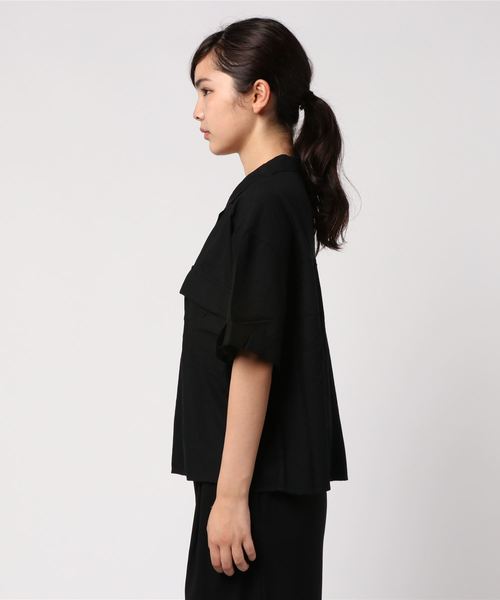 PAGEBOY(ページボーイ)の「オープンカラーシャツ(シャツ/ブラウス・レディース・ブラック/テラコッタ/ベージュ/カーキ・FREE)」の5枚目の写真