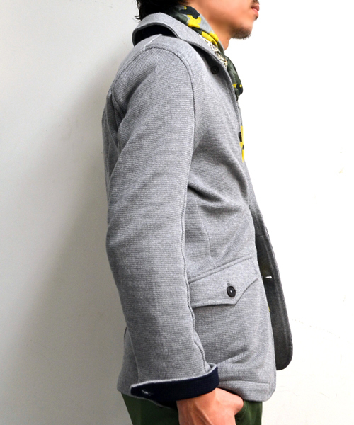 SHIPS（シップス）の「SC: ミラノリブ フレンチカラー/ジャケット■（テーラードジャケット・メンズ・グレー/ネイビー・SMALL/MEDIUM/LARGE/X-LARGE）」の3枚目の写真