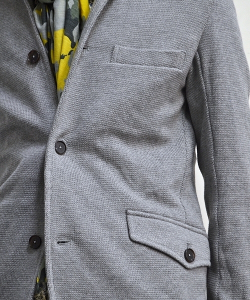 SHIPS（シップス）の「SC: ミラノリブ フレンチカラー/ジャケット■（テーラードジャケット・メンズ・グレー/ネイビー・SMALL/MEDIUM/LARGE/X-LARGE）」の5枚目の写真