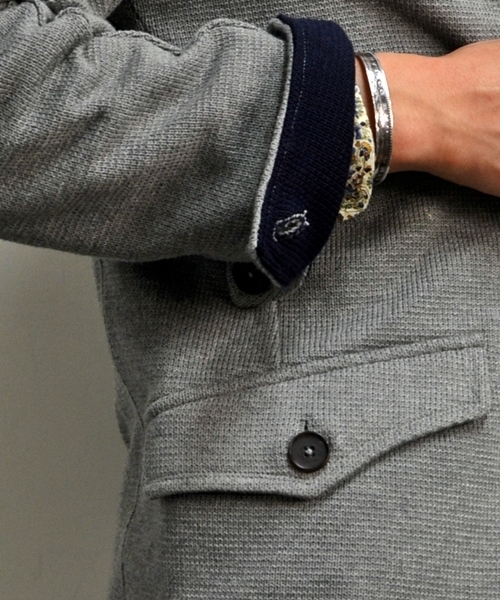 SHIPS（シップス）の「SC: ミラノリブ フレンチカラー/ジャケット■（テーラードジャケット・メンズ・グレー/ネイビー・SMALL/MEDIUM/LARGE/X-LARGE）」の6枚目の写真