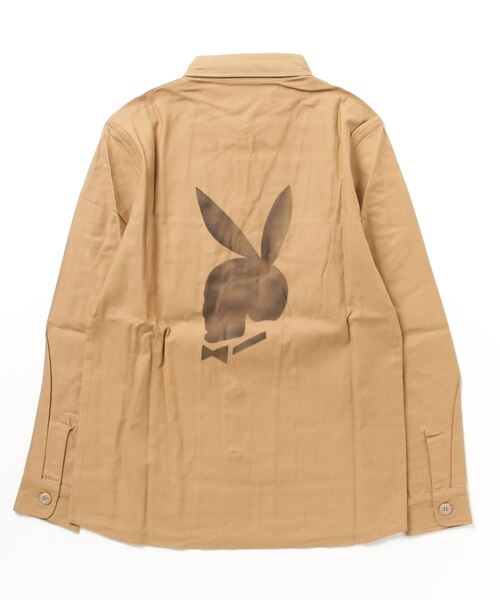 HOUSTON(ヒューストン)の「【HOUSTON】PRINT ARMY SHIRT (SKULLBUNNY)(シャツ/ブラウス・メンズ・カーキ/オリーブドラブ・14.5/15.5/16.5/17.5)」の3枚目の写真