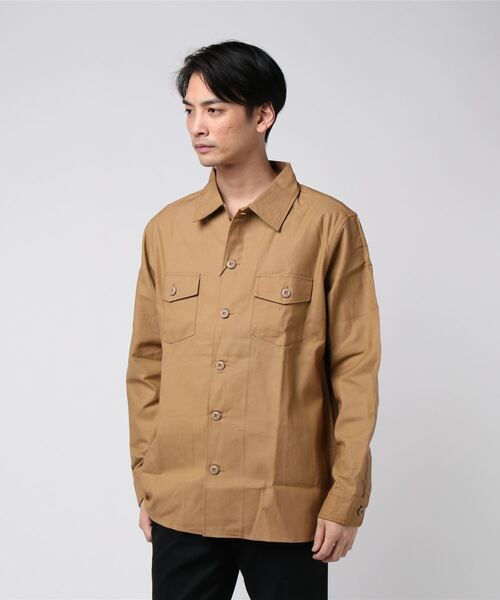 HOUSTON(ヒューストン)の「【HOUSTON】PRINT ARMY SHIRT (SKULLBUNNY)(シャツ/ブラウス・メンズ・カーキ/オリーブドラブ・14.5/15.5/16.5/17.5)」の4枚目の写真