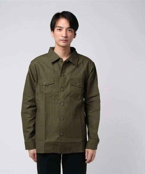 HOUSTON(ヒューストン)の「【HOUSTON】PRINT ARMY SHIRT (SKULLBUNNY)(シャツ/ブラウス・メンズ・カーキ/オリーブドラブ・14.5/15.5/16.5/17.5)」の5枚目の写真