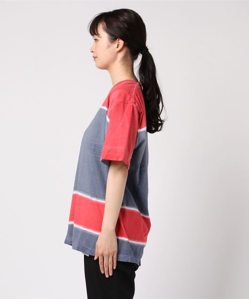 AOZORA（アオゾラ）の「AOZORA/アオゾラ　 チュウセンパネルボーダーTEE W（Tシャツ/カットソー・レディース・ネイビー/オリーブ・FREE）」の3枚目の写真