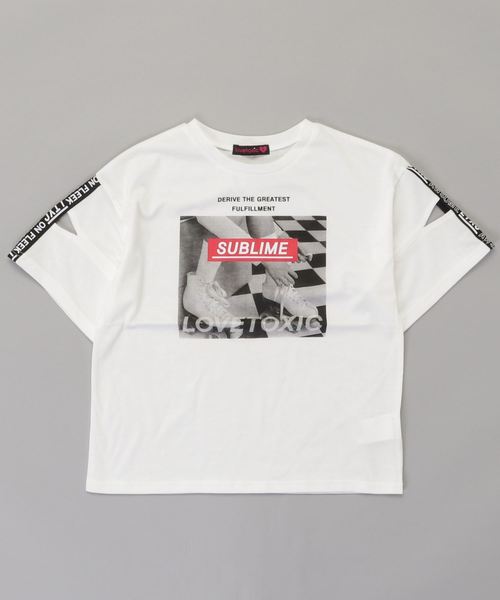 テープロゴ転写プリント半袖Tシャツ テープロゴ転写プリント半袖Tシャツ