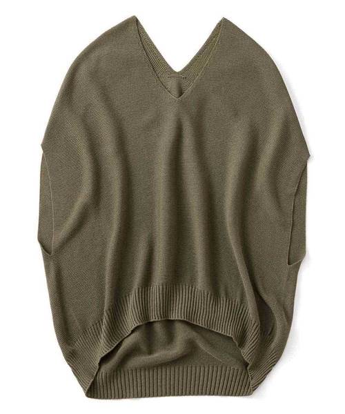 シロップ．（シロップ．）の「後ろボリュームのＶネックニットトップス（ニット/セーター・レディース・マスタード/カーキ・SMALL/LARGE/MEDIUM/XX-LARGE/X-LARGE）」の11枚目の写真