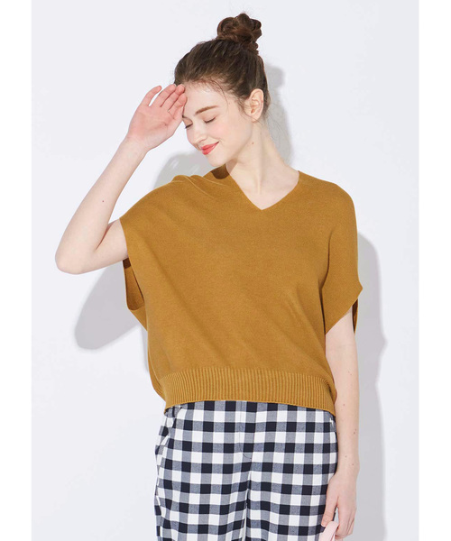 シロップ．（シロップ．）の「後ろボリュームのＶネックニットトップス（ニット/セーター・レディース・マスタード/カーキ・SMALL/LARGE/MEDIUM/XX-LARGE/X-LARGE）」の10枚目の写真