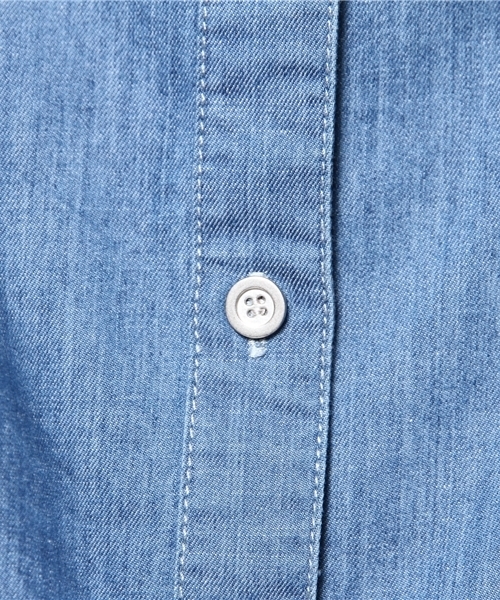 Khaju（カージュ）の「Khaju:デニムフリルブラウス（シャツ/ブラウス・レディース・ネイビー/ライトブルー・ONE SIZE）」の8枚目の写真