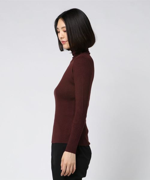 JETSET SOLO PLUS （ジェットセットソロプラス）の「アロエ加工リブタートルネックニット（ニット/セーター・レディース・チャコールグレー/ブラウン/イエロー・FREE）」の4枚目の写真