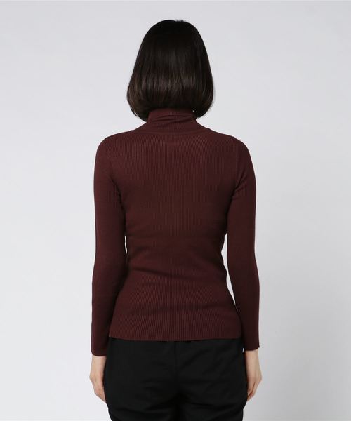 JETSET SOLO PLUS （ジェットセットソロプラス）の「アロエ加工リブタートルネックニット（ニット/セーター・レディース・チャコールグレー/ブラウン/イエロー・FREE）」の5枚目の写真