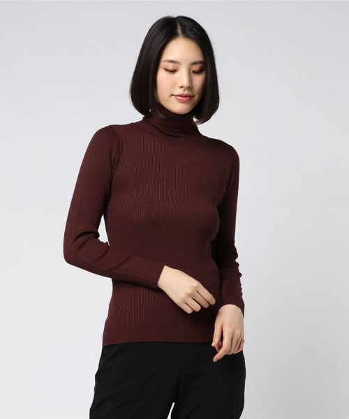 JETSET SOLO PLUS （ジェットセットソロプラス）の「アロエ加工リブタートルネックニット（ニット/セーター・レディース・チャコールグレー/ブラウン/イエロー・FREE）」の7枚目の写真