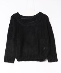 【40-50s special vintage】ローゲージニット　黒　短丈　古着 50s HANSON ボートネック ローゲージ ウールニット セーター 黒