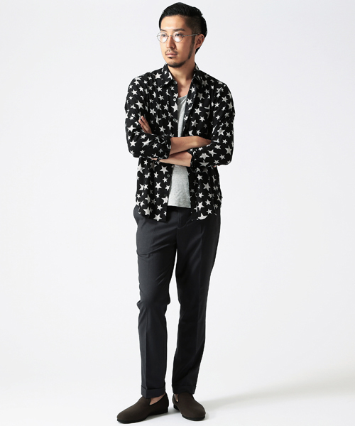 BEAMS（ビームス）の「◎BEAMS / スタープリント ミニレギュラー L/S シャツ（シャツ/ブラウス・メンズ・ネイビー/ブラック・LARGE/MEDIUM/SMALL）」の14枚目の写真