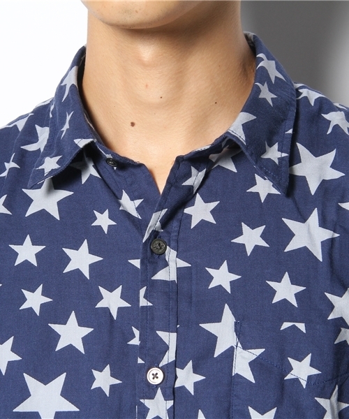 BEAMS（ビームス）の「◎BEAMS / スタープリント ミニレギュラー L/S シャツ（シャツ/ブラウス・メンズ・ネイビー/ブラック・LARGE/MEDIUM/SMALL）」の7枚目の写真