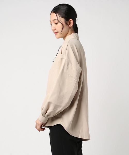DING（ディング）の「DING/ボリューム袖シャツ（シャツ/ブラウス・レディース・ベージュ/ピンク/ホワイト・FREE）」の8枚目の写真
