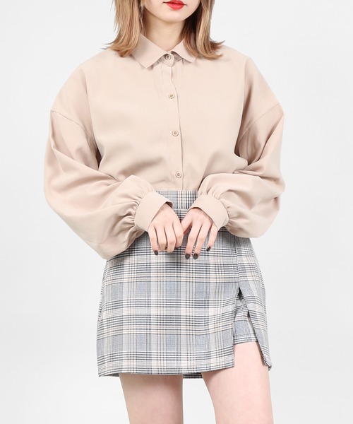 DING（ディング）の「DING/ボリューム袖シャツ（シャツ/ブラウス・レディース・ベージュ/ピンク/ホワイト・FREE）」の3枚目の写真