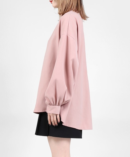 DING（ディング）の「DING/ボリューム袖シャツ（シャツ/ブラウス・レディース・ベージュ/ピンク/ホワイト・FREE）」の7枚目の写真