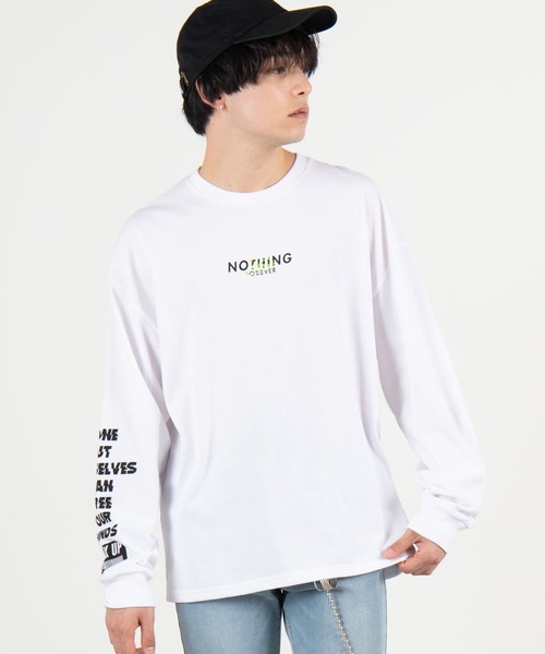 WEGO（ウィゴー）の「WEGO/フラッシュロゴ刺繍ロンT（Tシャツ/カットソー・メンズ・ターコイズブルー/ホワイト/ブラック・LARGE/MEDIUM）」の2枚目の写真